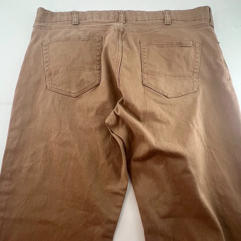 Iron Co Men's Jeans 38x30 Actual 28L Khaki Tan Brushed Cotton Stretch Denim‎